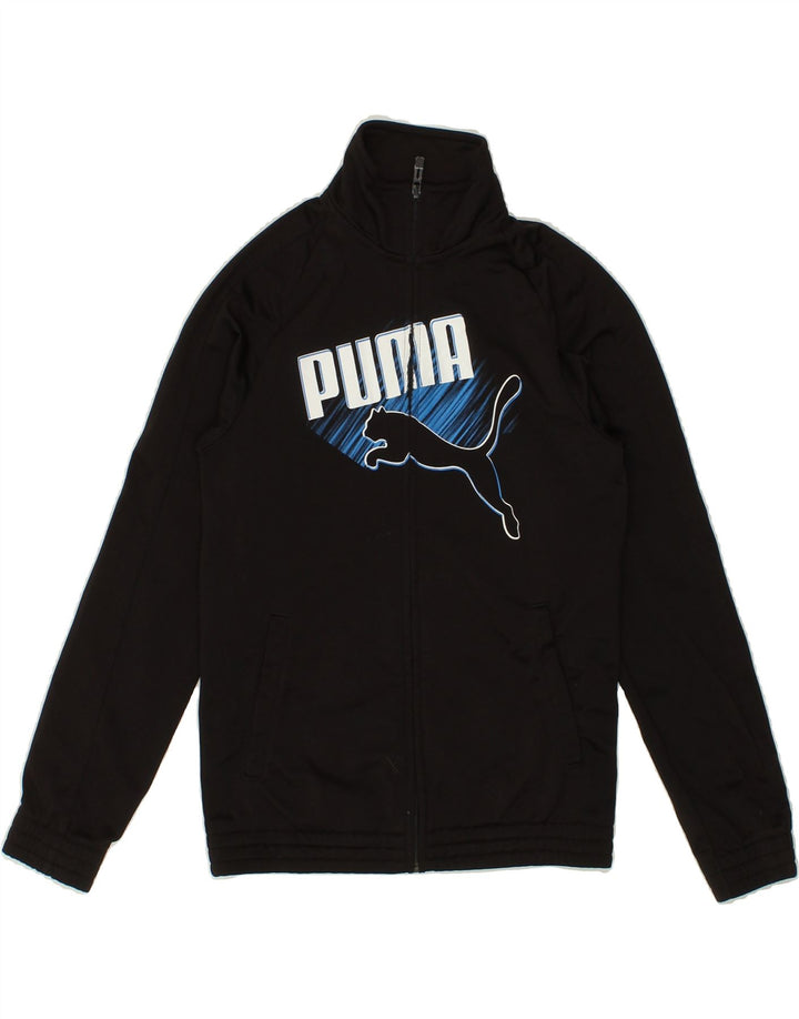 PUMA Boys Graphic Tracksuit Top Jacket 11-12 Years Black Vintage Puma and Second-Hand Puma from Messina Hembry 