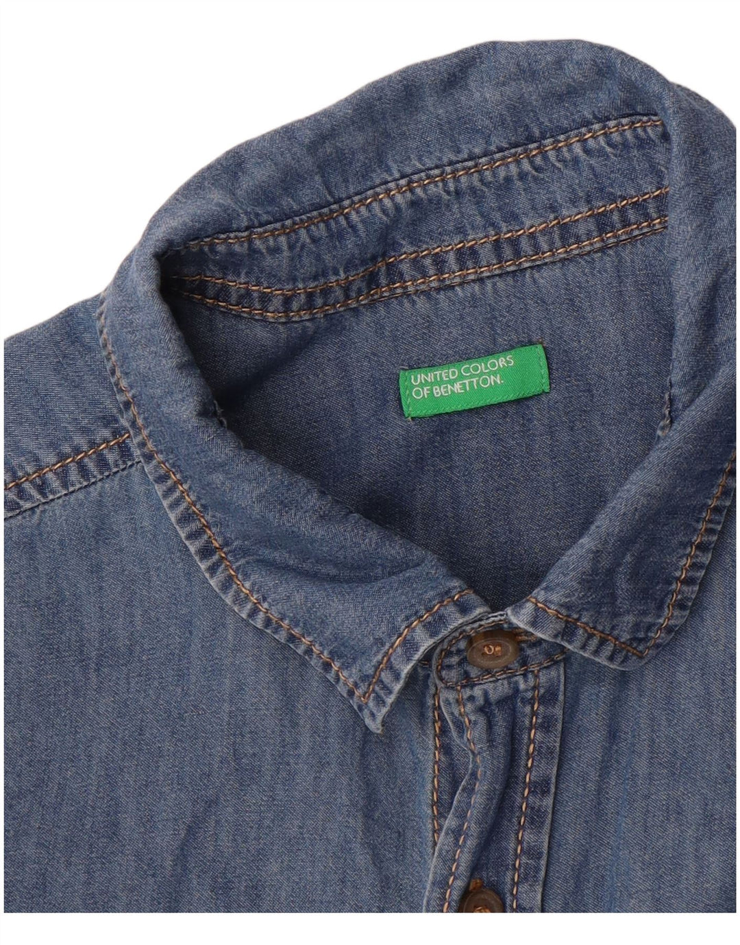 Джинсовая рубашка BENETTON для мальчиков 14-15 лет, синяя