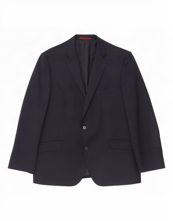 Мужской пиджак на двух пуговицах Marks & Spencer UK 44 XL темно-синий в тонкую полоску