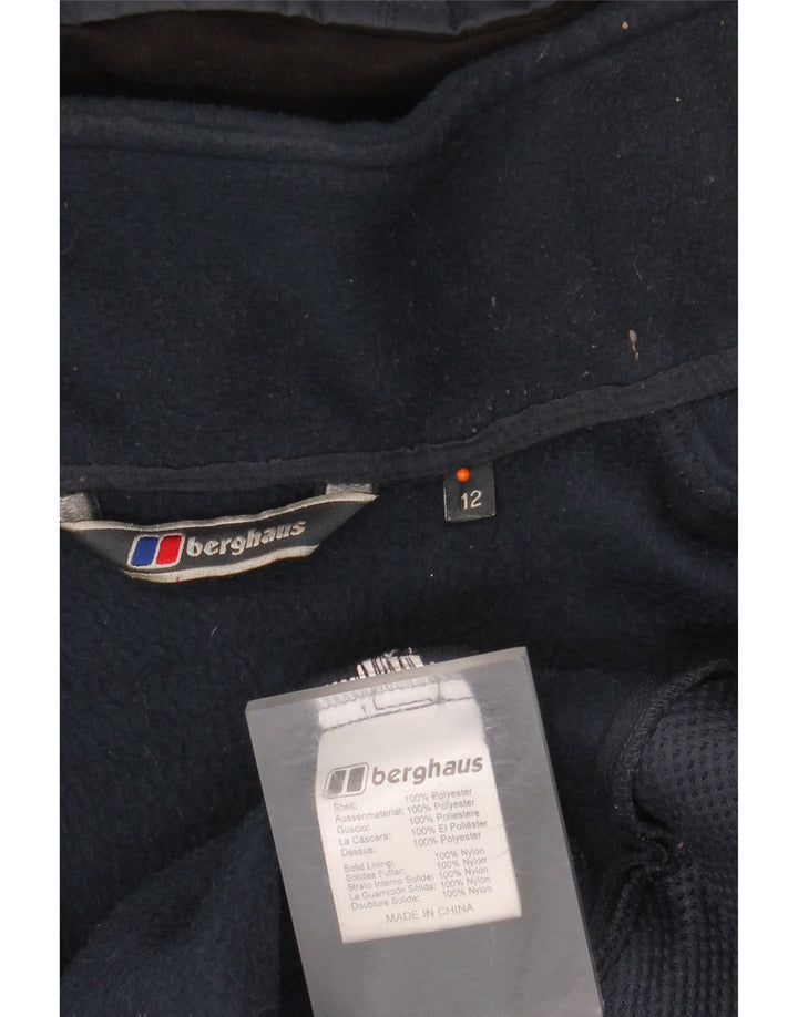 BERGHAUS Женская ветровка оверсайз с капюшоном UK 12 Средний Темно-Синий