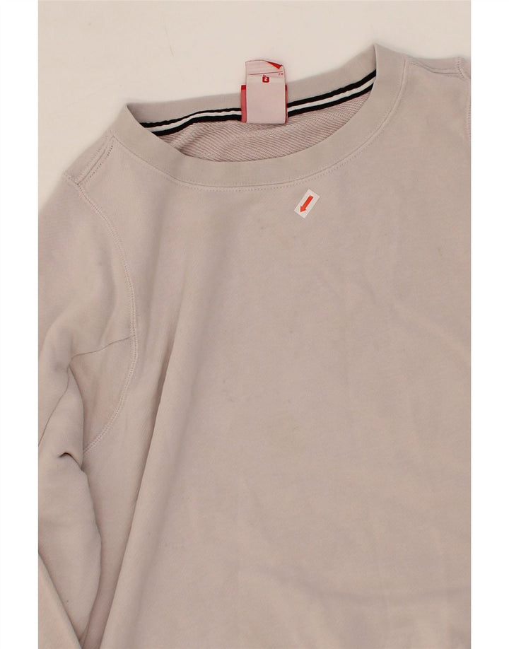 NIKE Womens Oversized Crop Graphic Sweatshirt Jumper UK 10 Small White Vintage Nike and Second-Hand Nike from Messina Hembry 