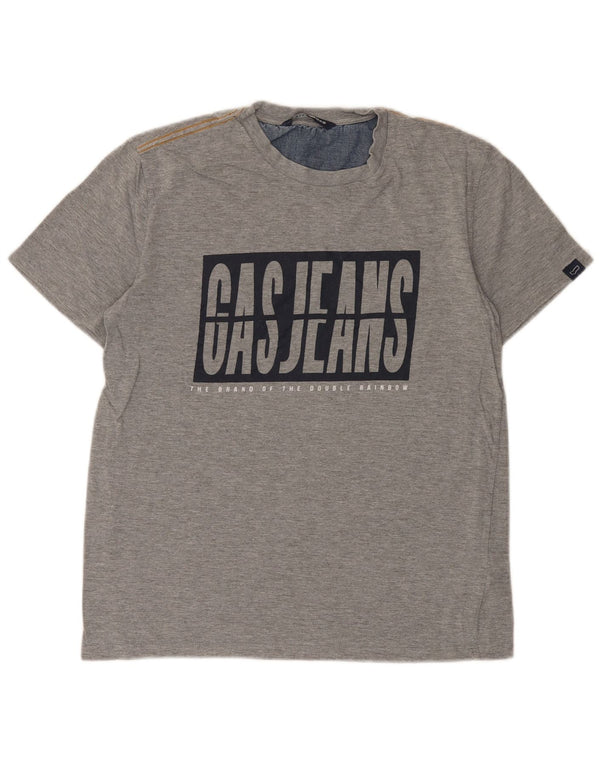 Женская футболка с рисунком Gas Top UK 16, большой серый хлопок