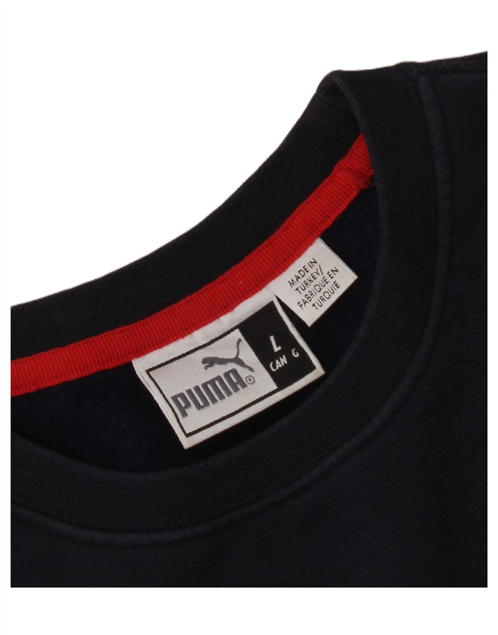 Мужской свитшот с рисунком Puma, большой темно-синий