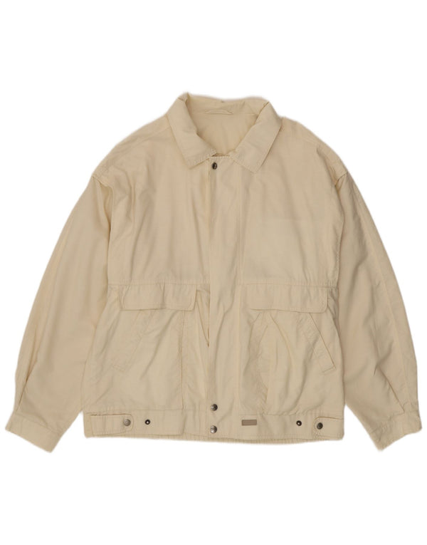 Мужская куртка-бомбер Melka EU 50, большая белая, хлопковая