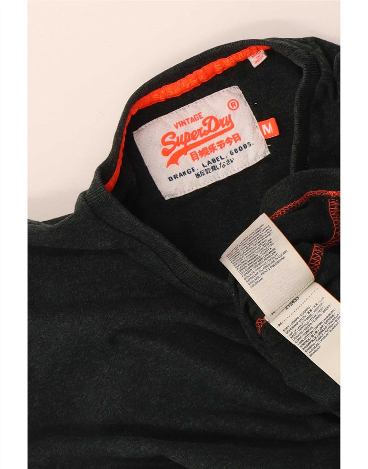 Мужской топ Superdry с длинным рукавом, средний зеленый хлопок, хлопок