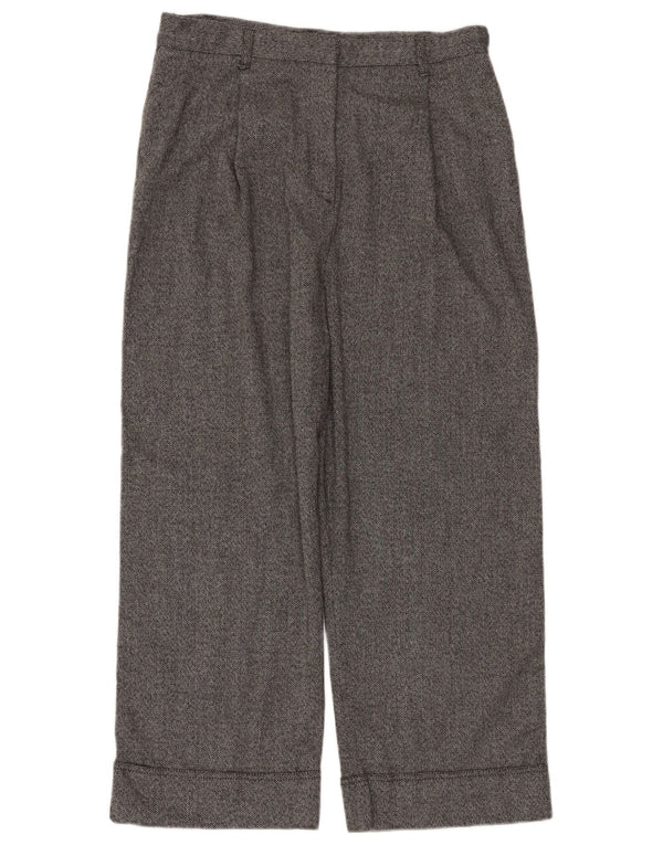 Zara Womens High Waist Pegged Chino Trousers XL W32 L28 Grey Herringbone
