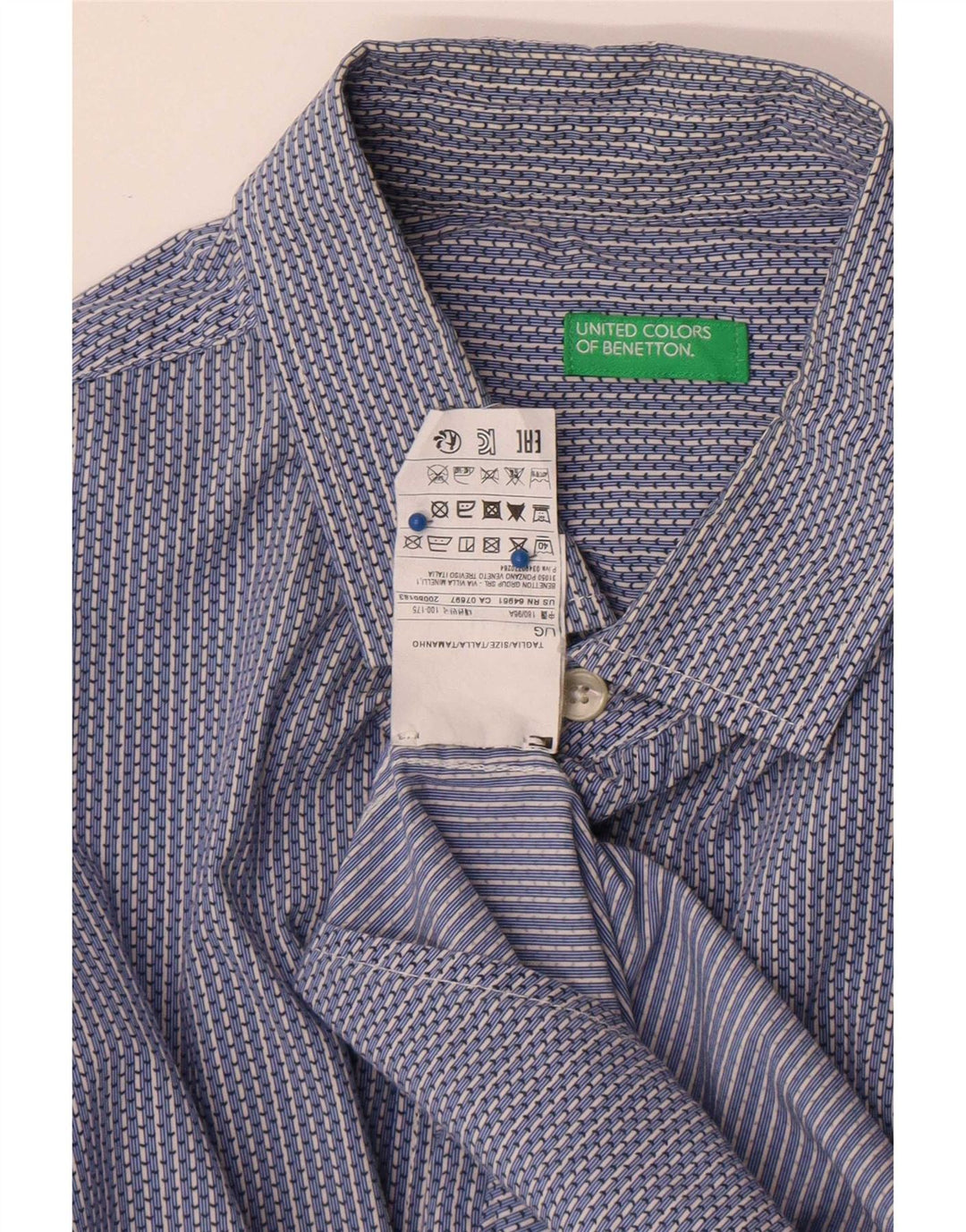 Мужская рубашка Benetton из хлопка в большую синюю полоску