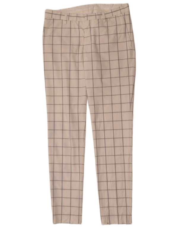 Мужские брюки-чиносы Zara EU 40 Medium W31 L33, белый полиэстер в клетку