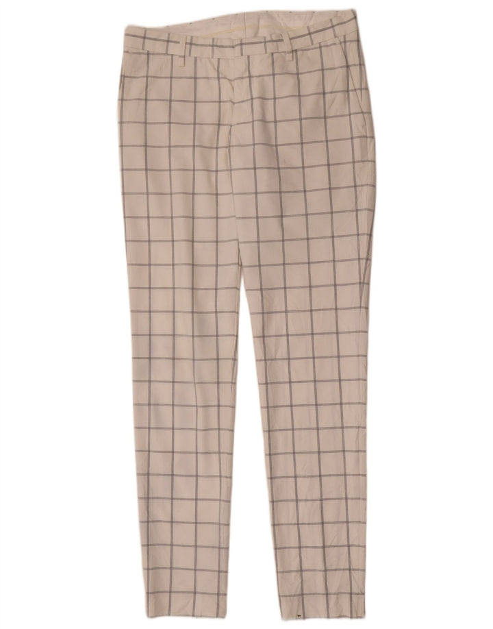 Мужские брюки-чиносы Zara EU 40 Medium W31 L33, белый полиэстер в клетку