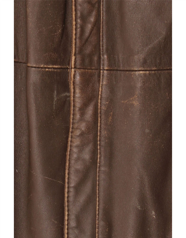 Винтажная мужская кожаная куртка IT 52 XL Коричневая кожаная
