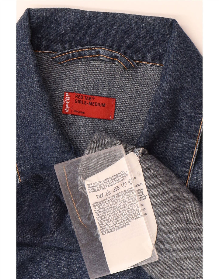 Джинсовое платье-пуловер с рукавами 3/4 для девочек LEVI'S, 11–12 лет, средний синий цвет