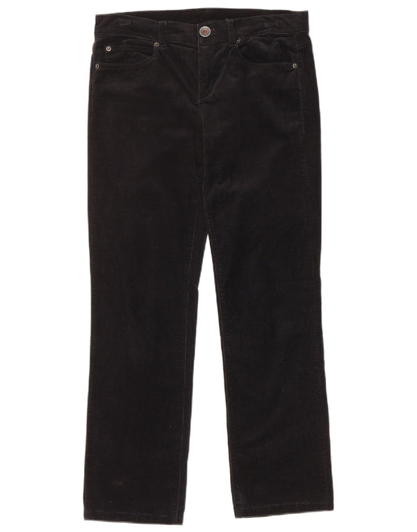 Benetton Womens Straight Corduroy Trousers IT 42 Medium W30 L28 Black