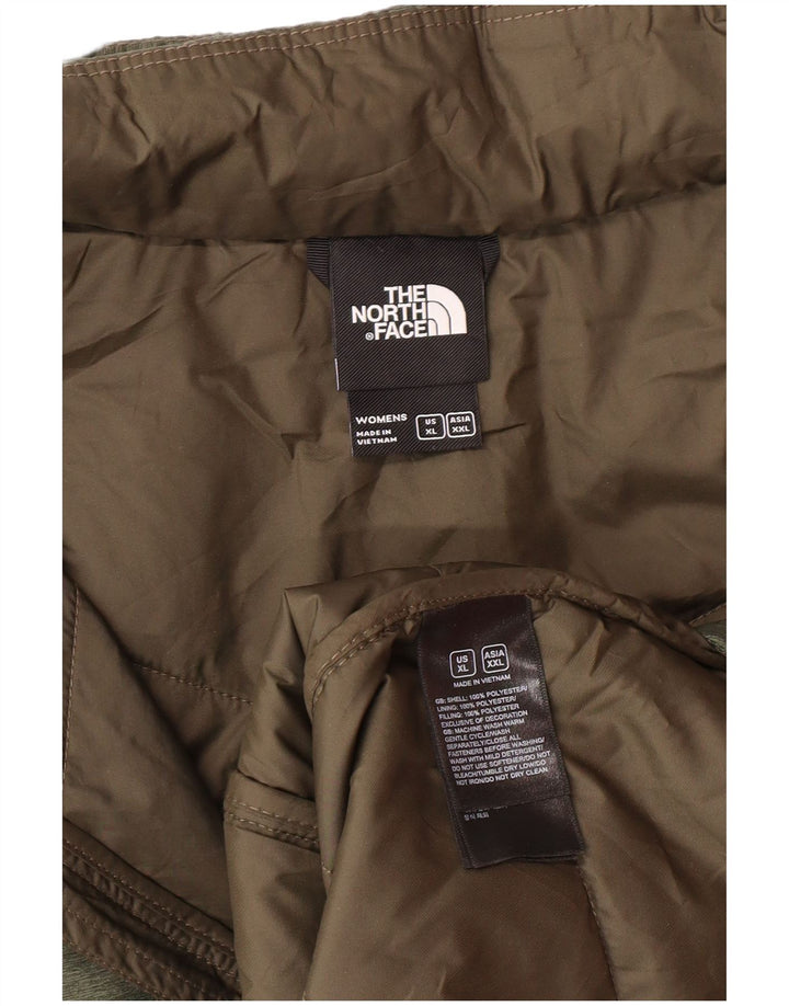 Женское стеганое пальто с капюшоном The North Face UK 18 XL Хаки Полиэстер Современный