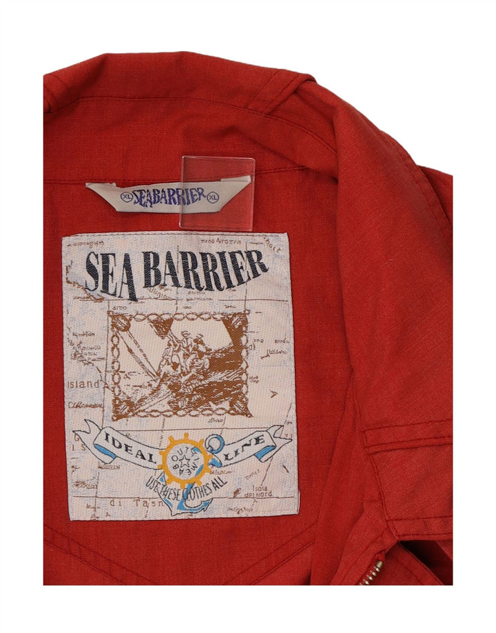 SEA BARRIER Mens Utility Jacket UK 42 XL Red