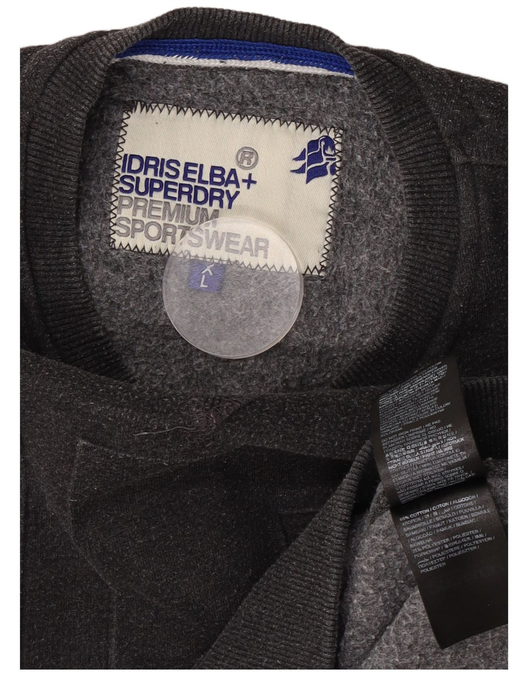 Мужской свитшот с рисунком Superdry, большой серый хлопковый джемпер
