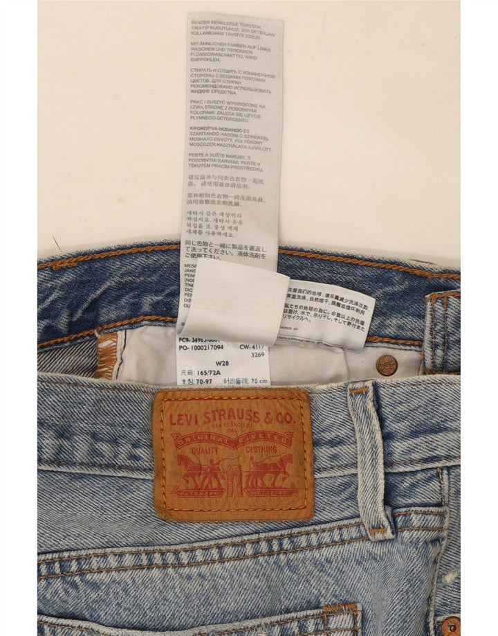 Женская джинсовая мини-юбка Levi's с эффектом потертости W28, средний синий хлопок, хлопок