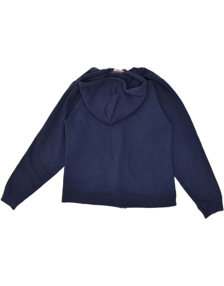 NFL Womens Graphic Zip Hoodie Sweater UK 12 Medium Navy Blue Cotton | Vintage NFL | Thrift | Second-Hand NFL | Used Clothing | Messina Hembry 