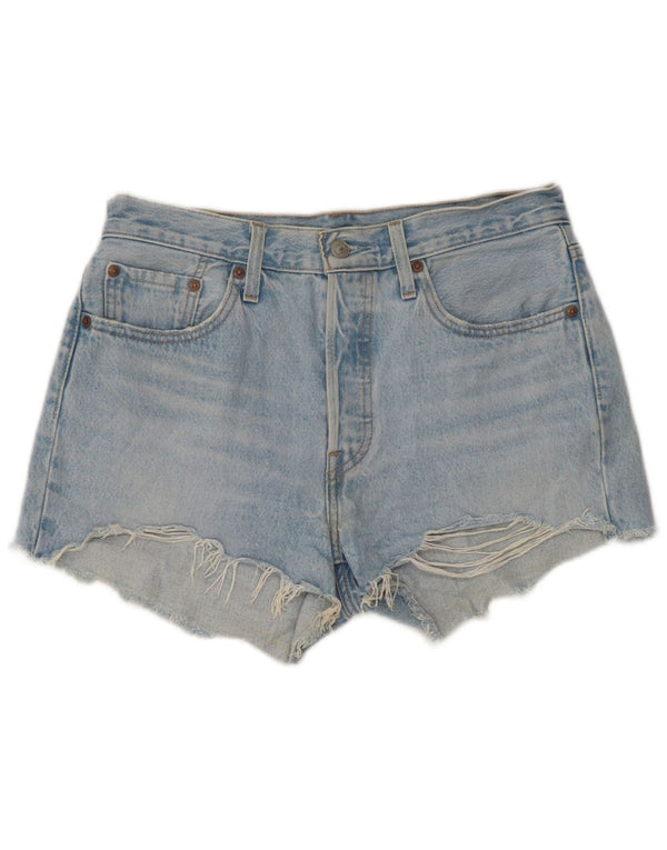 Женские джинсовые шорты Levi's 501 с высокой талией W28, хлопковый средний синий цвет
