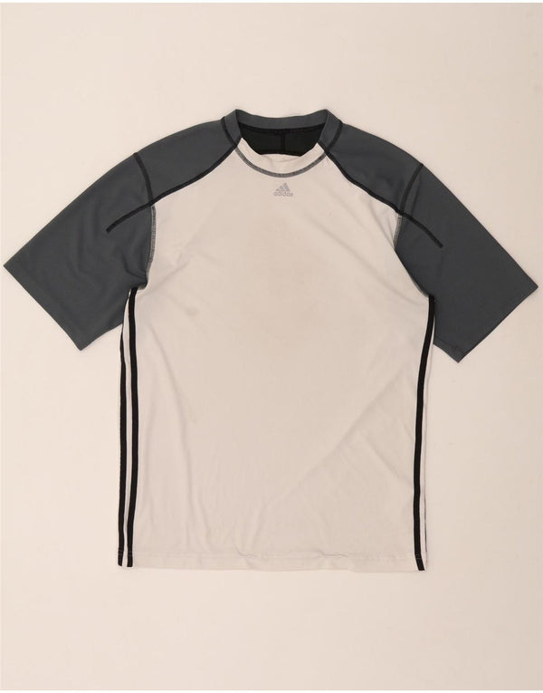Мужская футболка ADIDAS, большой белый полиэстер с цветными блоками