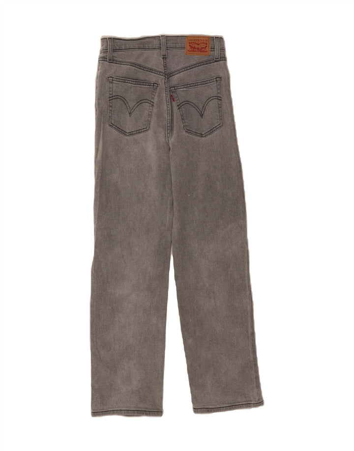 LEVI'S Womens Ribcage Straight Jeans W26 L28 Grey Cotton Vintage Levi's and Second-Hand Levi's from Messina Hembry 