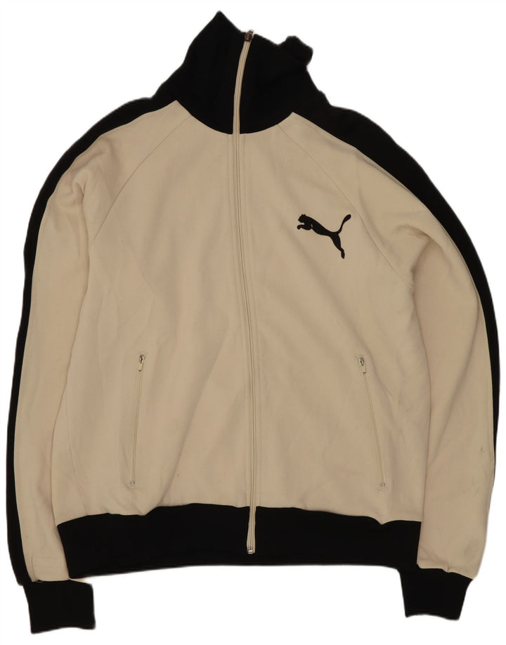Мужской спортивный костюм Puma, большая куртка из полиэстера с цветными блоками бежевого цвета