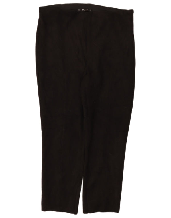 Женские узкие укороченные брюки Zara 2XL W34 L26, черные, полиэстер