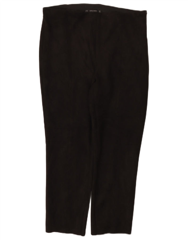 Женские узкие укороченные брюки Zara 2XL W34 L26, черные, полиэстер