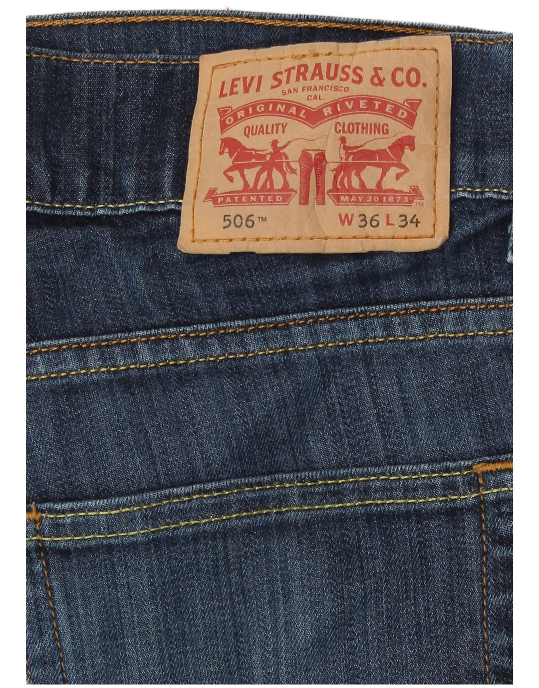 Мужские прямые джинсы Levi's 506 W36 L34 синие, хлопок