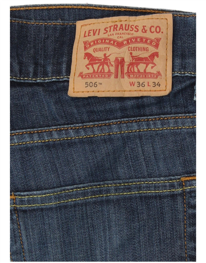 Мужские прямые джинсы Levi's 506 W36 L34 синие, хлопок