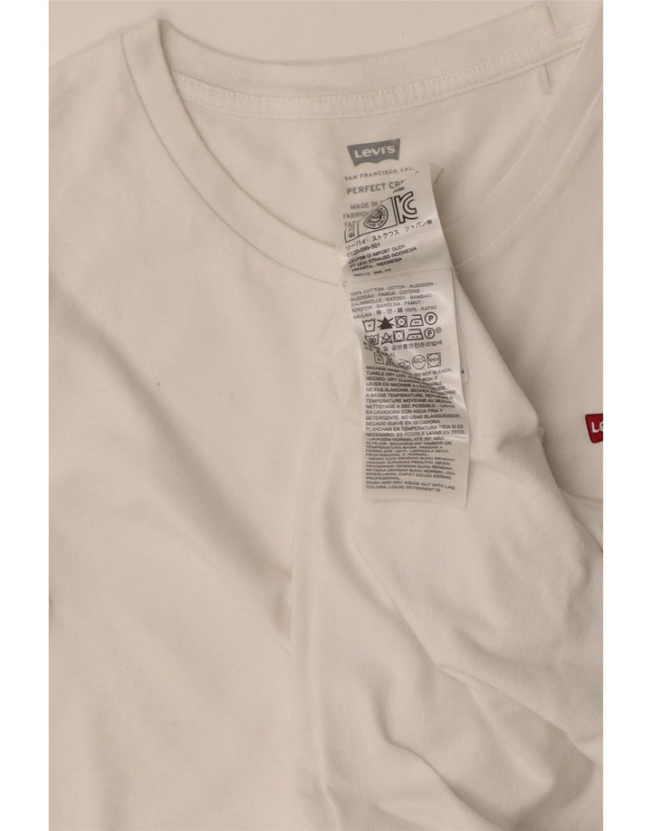 LEVI'S Womens T-Shirt Top UK 10 Small White Cotton