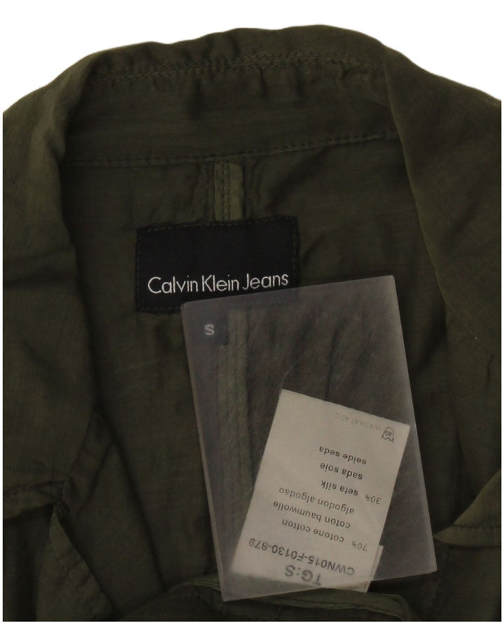 Женский пиджак на двух пуговицах Calvin Klein Jeans UK 10, маленький зеленый хлопок