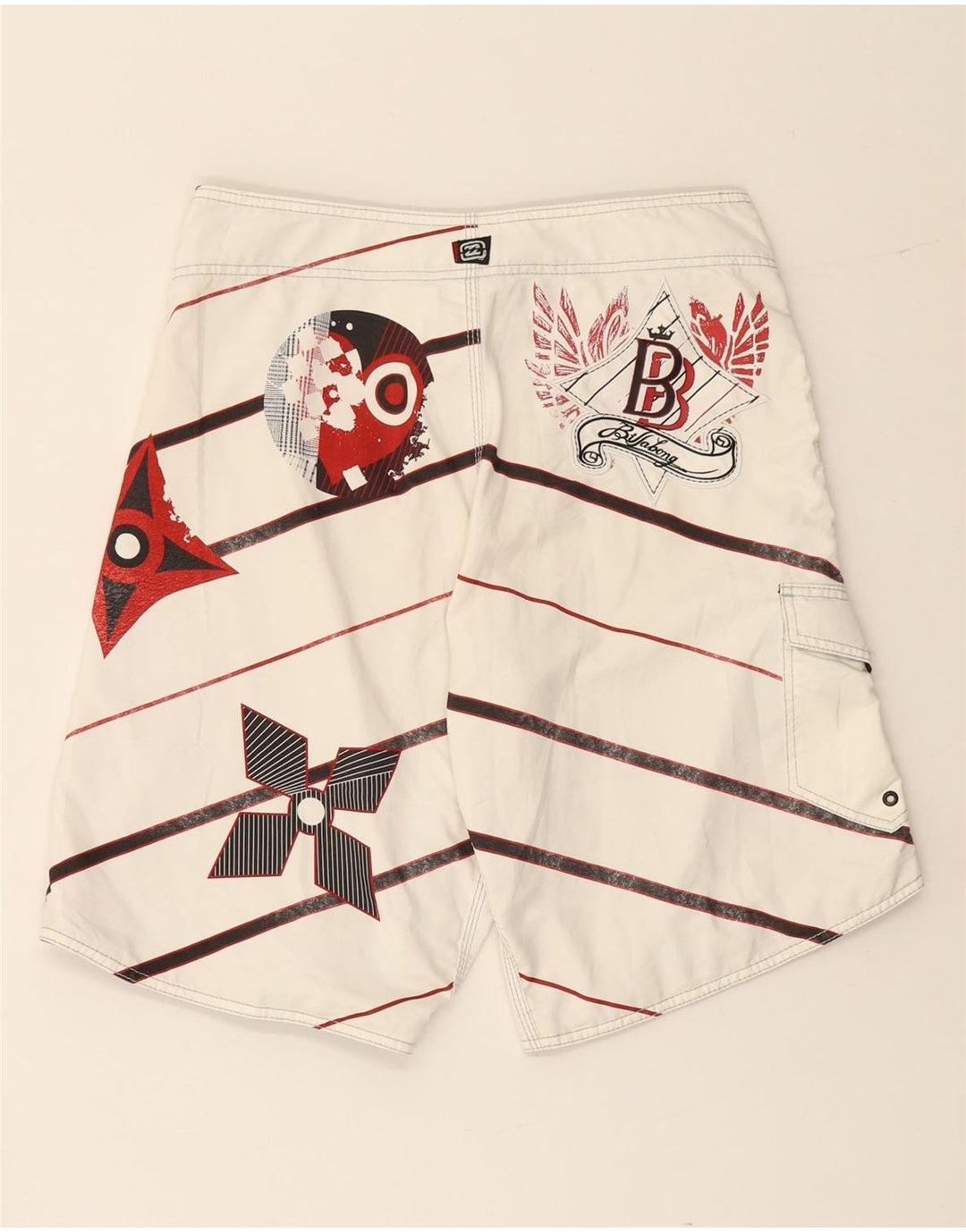 BILLABONG Мужские шорты для плавания с рисунком, средние, в белую полоску