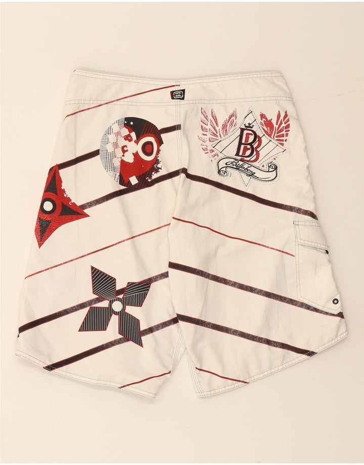 BILLABONG Мужские шорты для плавания с рисунком, средние, в белую полоску