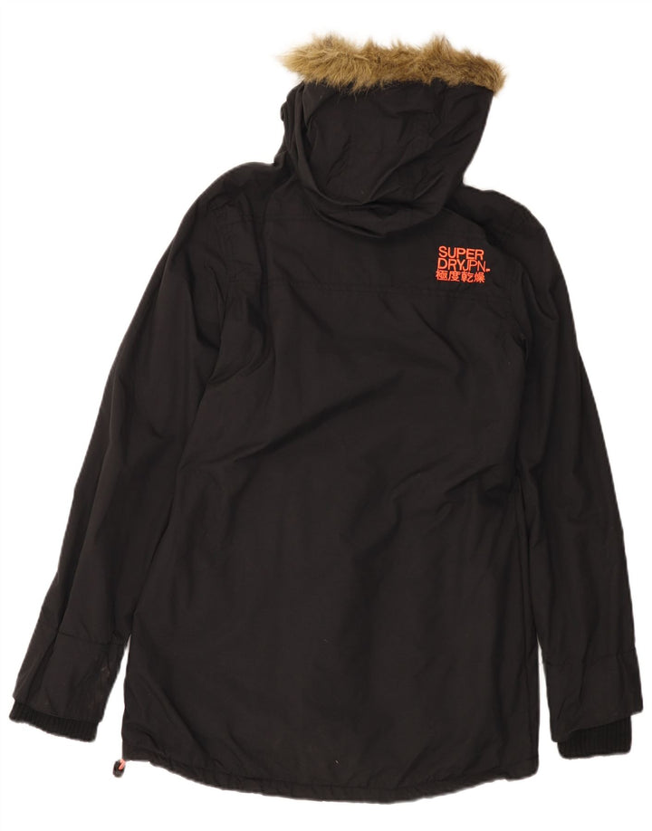 Мужская парка SUPERDRY с капюшоном UK 36, маленькая, черный нейлон