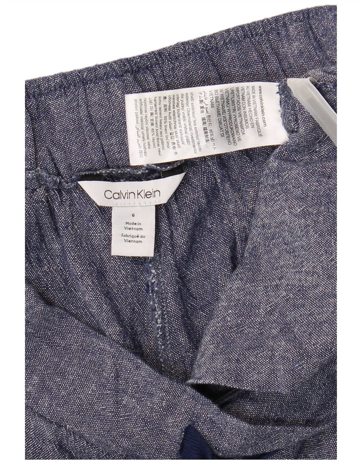 CALVIN KLEIN Женские повседневные шорты US 6 Medium W30 Темно-синие льняные шорты