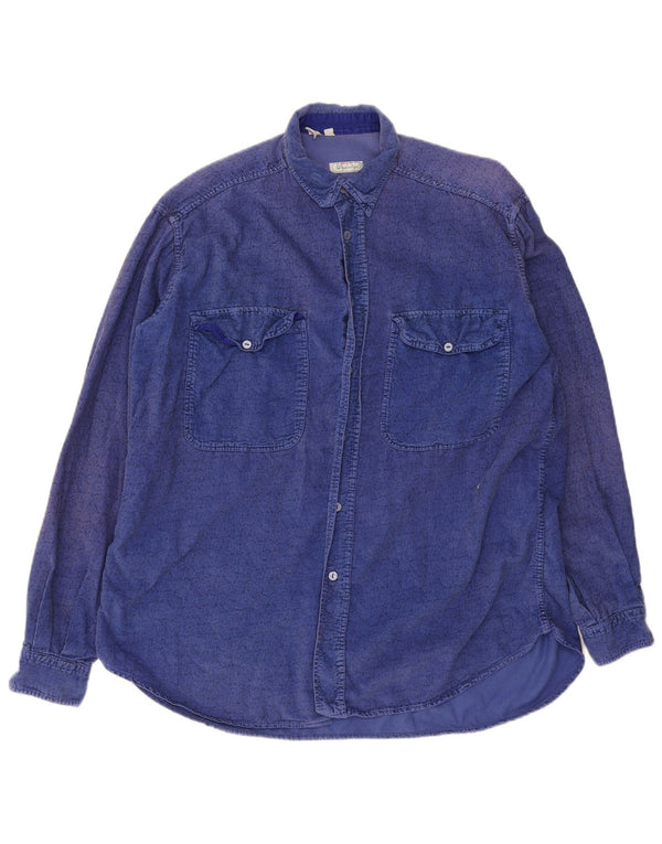 Мужская вельветовая рубашка Benetton XL синяя