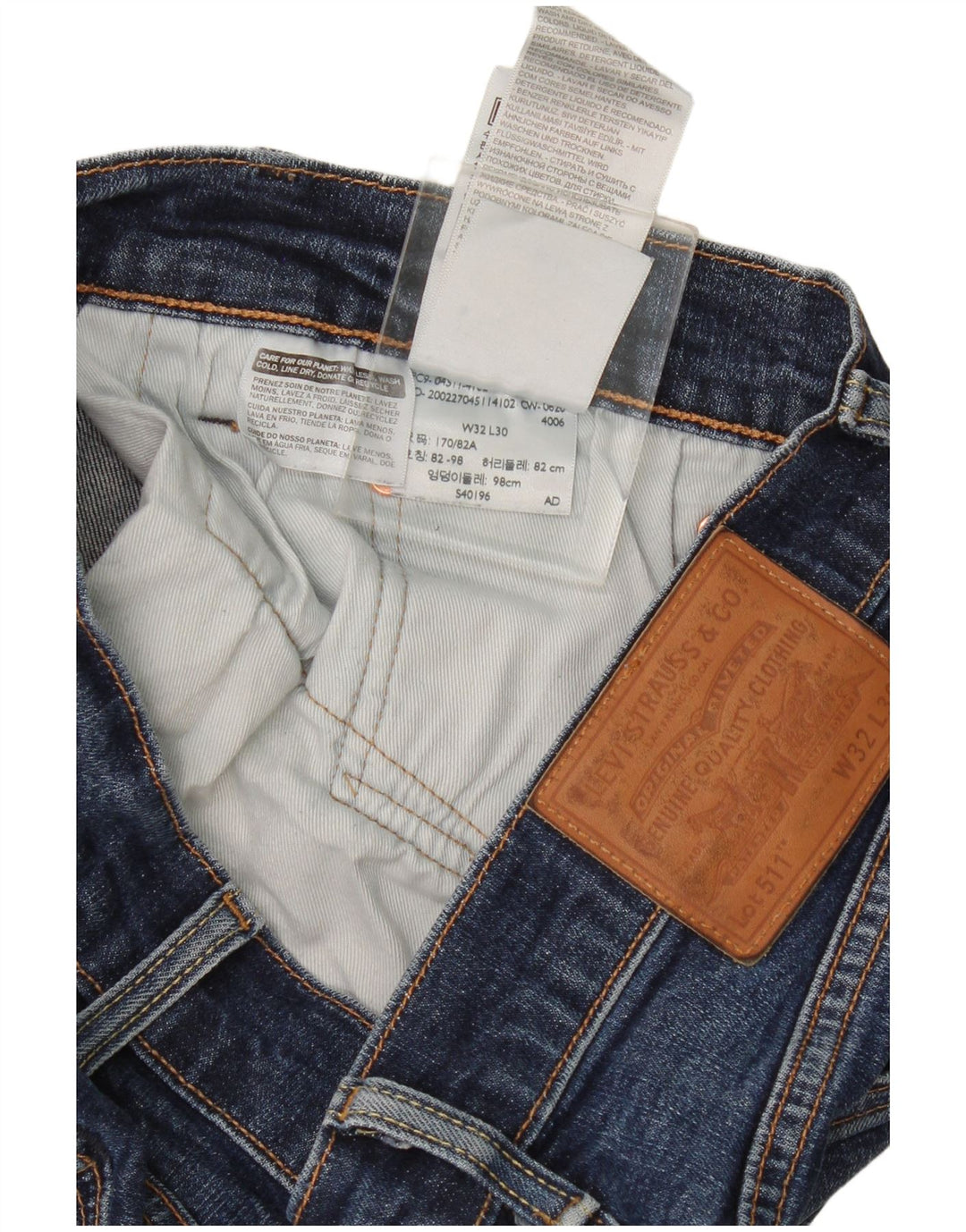 Мужские джинсы Levi's 511 Slim W32 L30 синие, хлопок