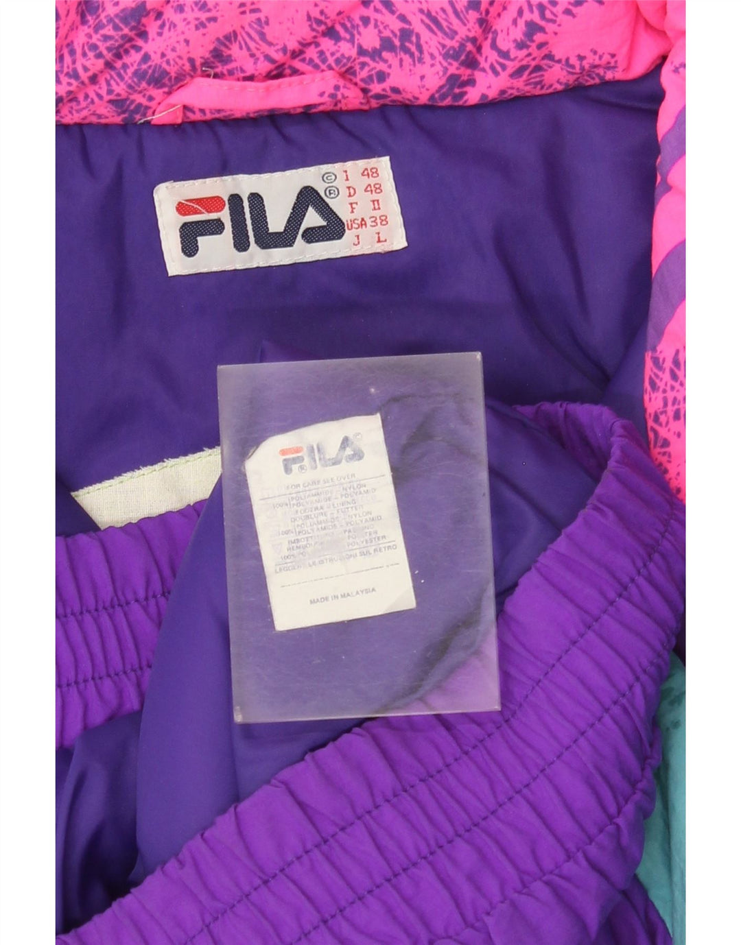 Мужская лыжная куртка свободного покроя FILA IT 48, средняя, разноцветная, с цветными блоками