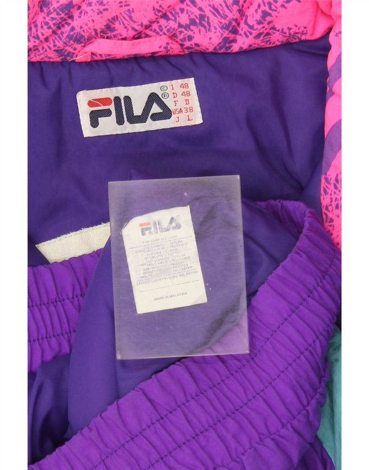 Мужская лыжная куртка свободного покроя FILA IT 48, средняя, разноцветная, с цветными блоками