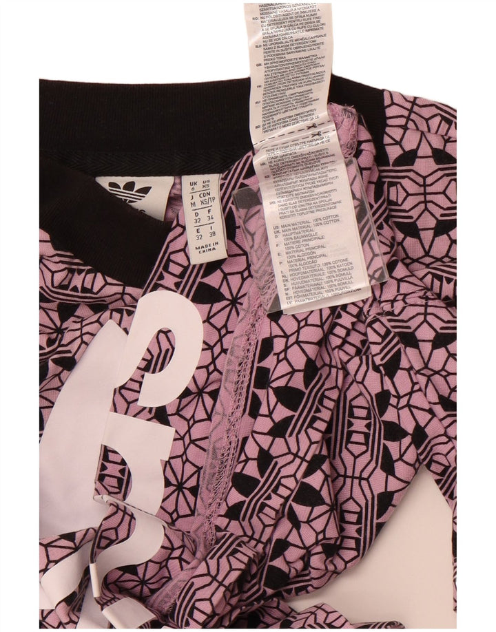 ADIDAS Женская укороченная футболка оверсайз с графическим рисунком Top UK 6 XS Фиолетовый хлопок