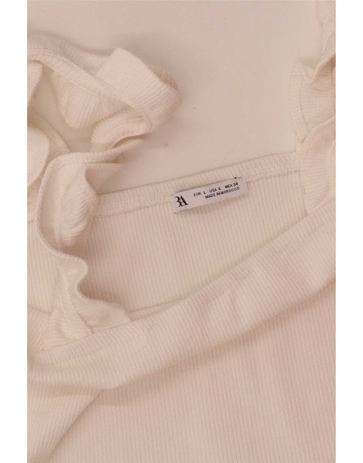 Женский укороченный топ Zara UK 14, большой белый