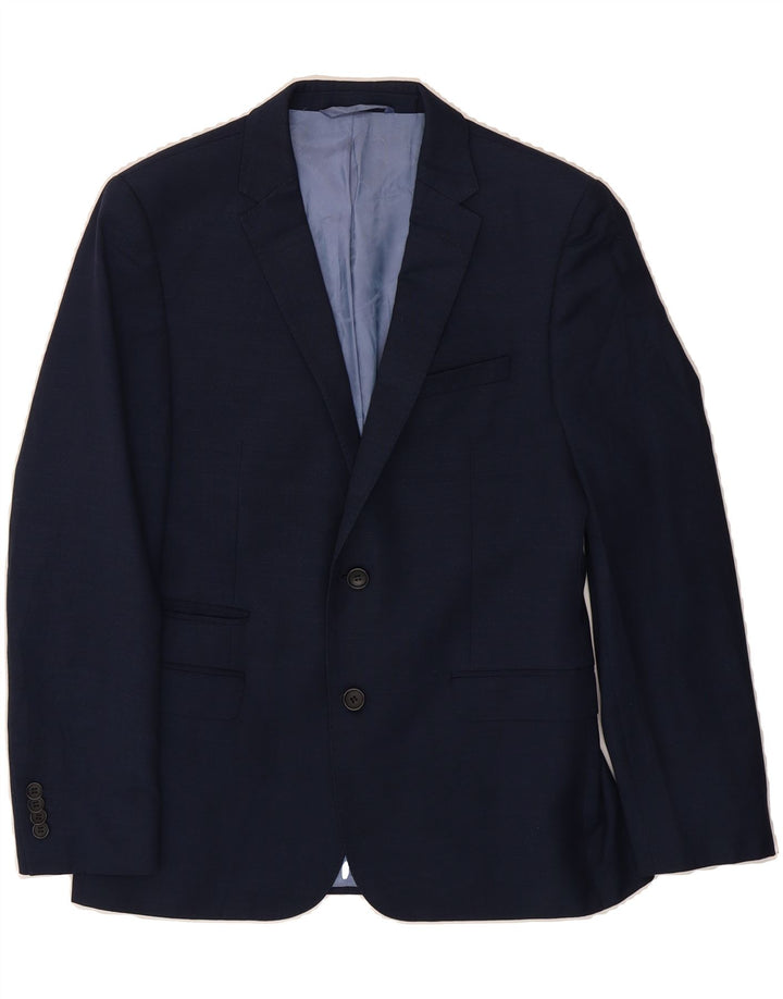 FRENCH CONNECTION Mens Short Slim Fit Blazer Jacket UK 38 Medium Navy Blue Vintage French Connection and Second-Hand French Connection from Messina Hembry 