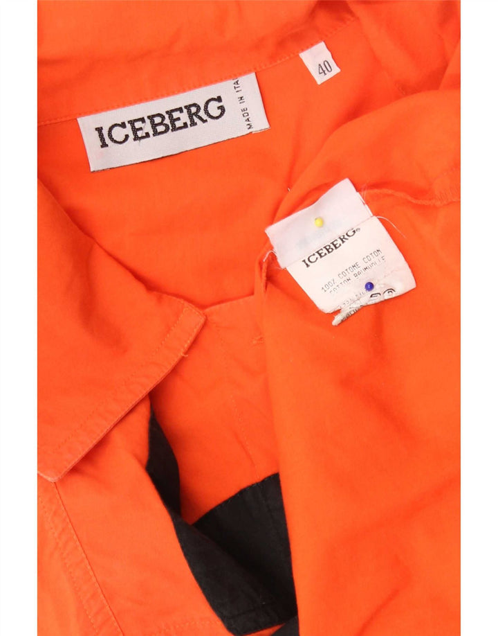 Женская блузка-рубашка оверсайз с рисунком Iceberg IT 40, маленькая оранжевая