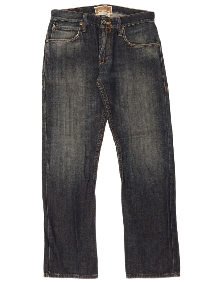 Мужские узкие прямые джинсы Levi's W32 L32 темно-синие, хлопок