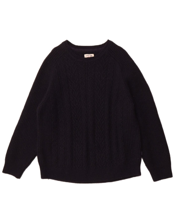 Женский джемпер с круглым вырезом Fat Face, Великобритания, 22, 3XL, темно-синий, шерсть