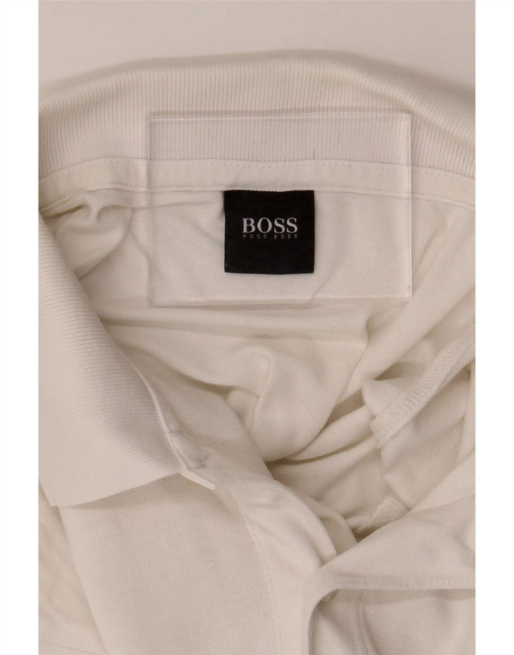 HUGO BOSS Mens Polo Shirt Large White Vintage Hugo Boss and Second-Hand Hugo Boss from Messina Hembry 