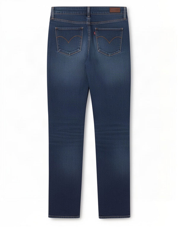 Женские узкие джинсы Levi's Demi Curve со средней посадкой W28 L29 Темно-синие хлопковые