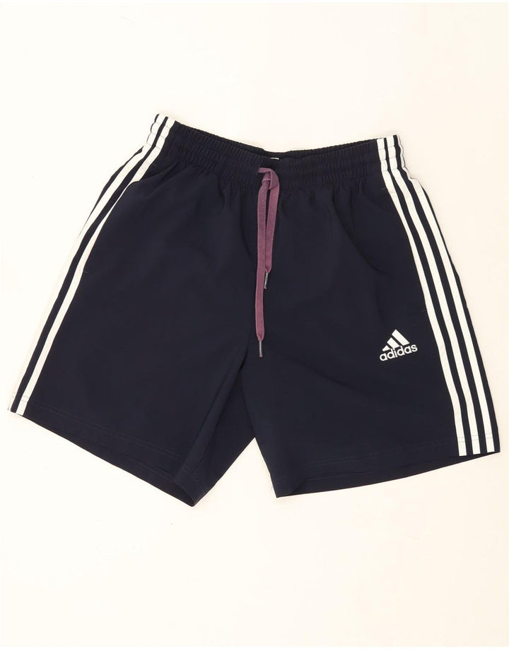 Мужские спортивные шорты Adidas среднего размера, темно-синие, полиэстер