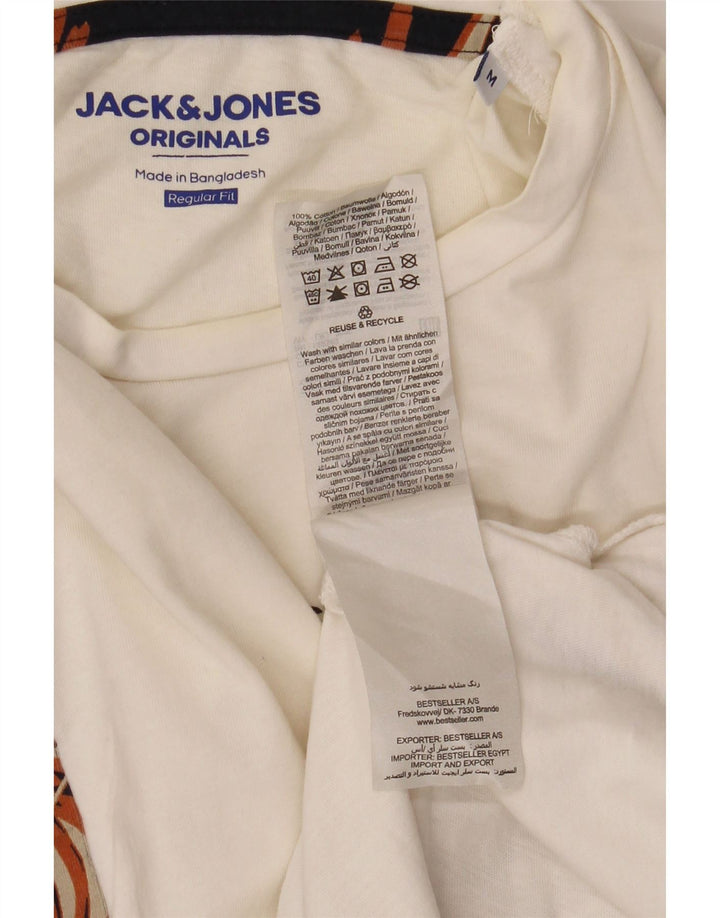 Мужская футболка с рисунком Jack & Jones стандартного кроя, средний белый цветочный принт