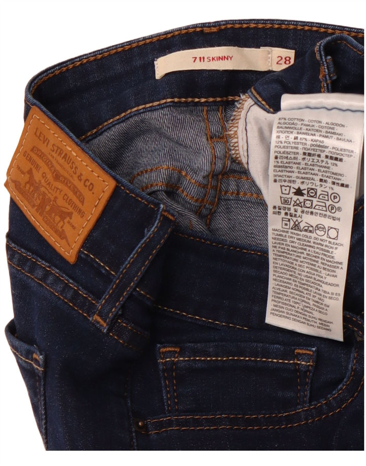 Женские джинсы скинни LEVI'S 711 W28 L32 Темно-синие, хлопок
